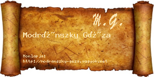Modránszky Géza névjegykártya